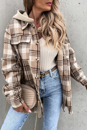 Pauline Laurent | Street Style Chic Plaid Jacket with Hood