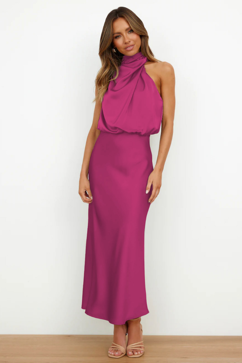 Alice Leroy  - Elegant midi dress with an asymmetric round neckline