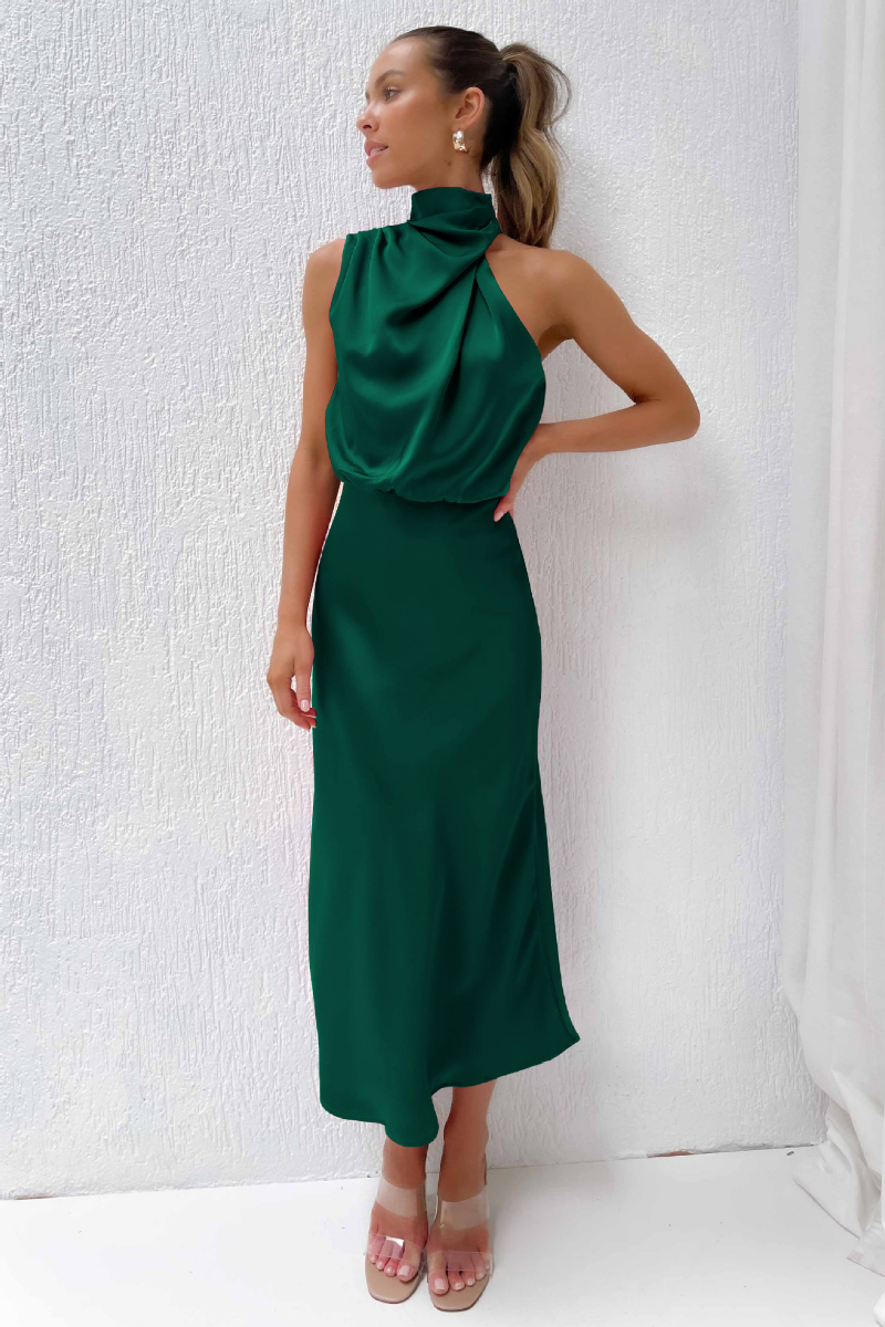 Alice Leroy  - Elegant midi dress with an asymmetric round neckline