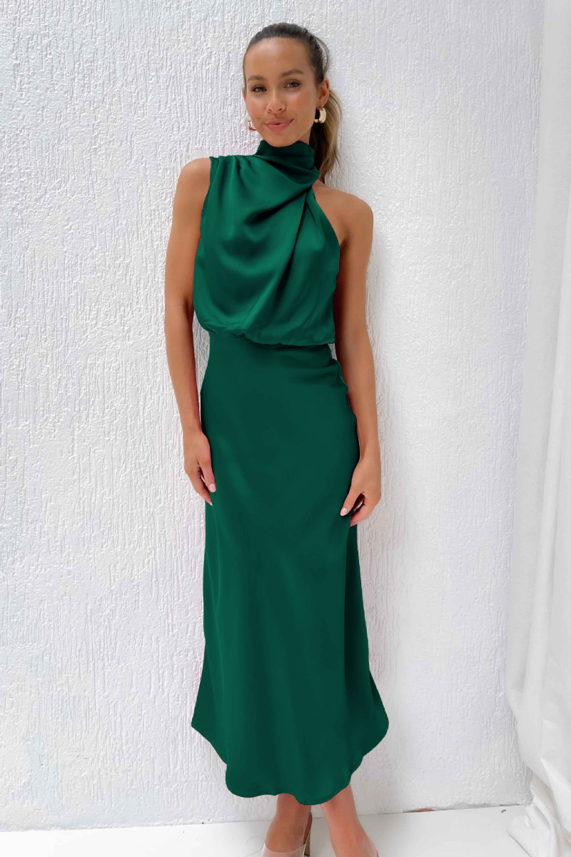 Alice Leroy  - Elegant midi dress with an asymmetric round neckline