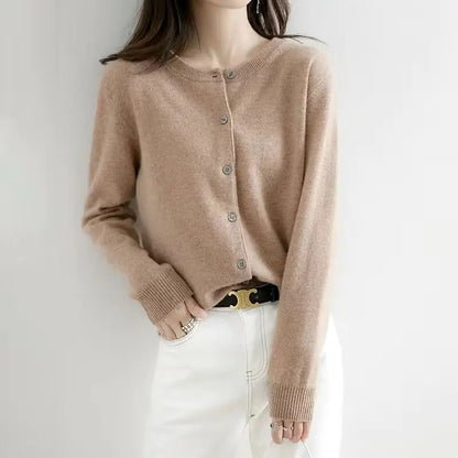 Knitted O-Neck Cardigan for Women