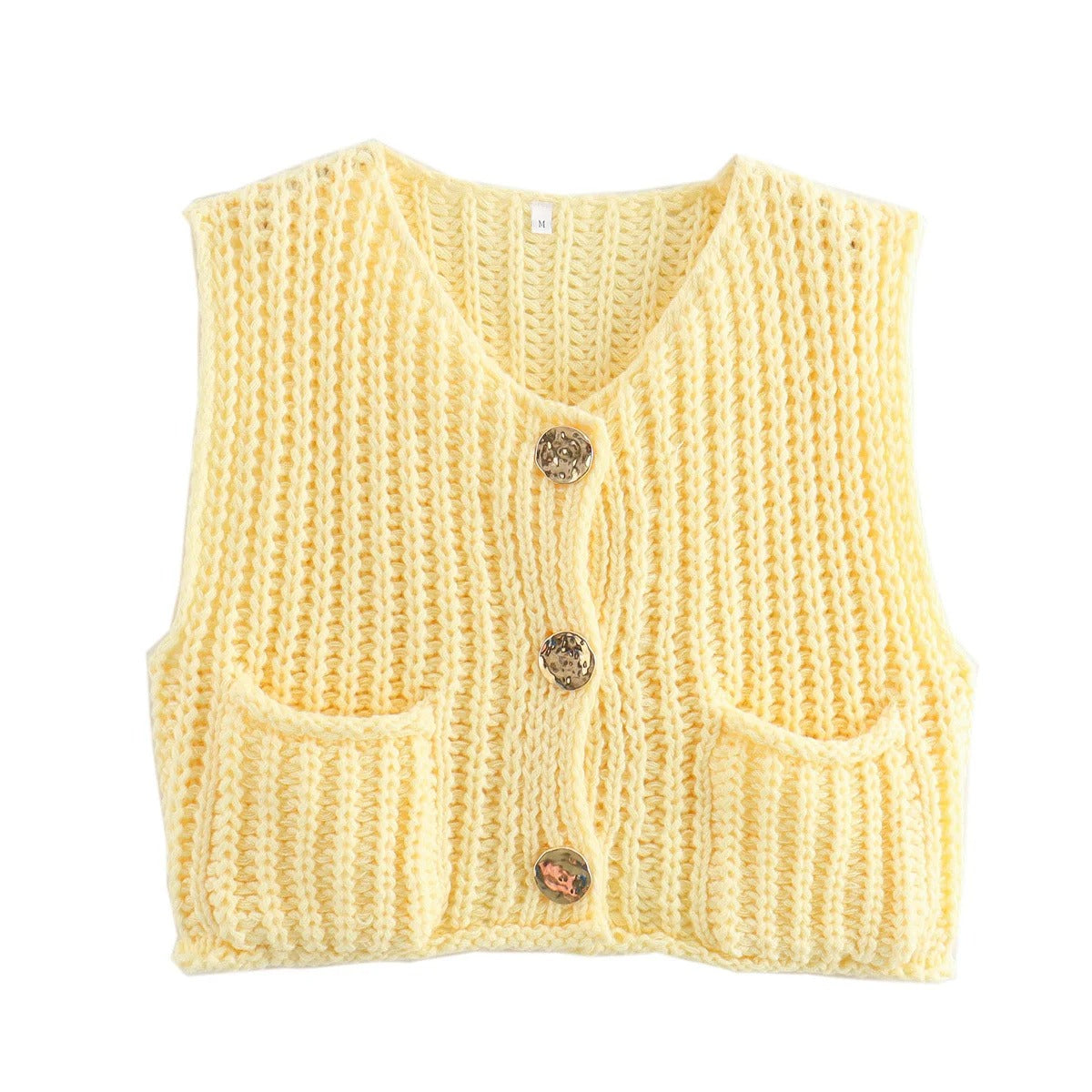 Elegant Knitted Cardigan Vest