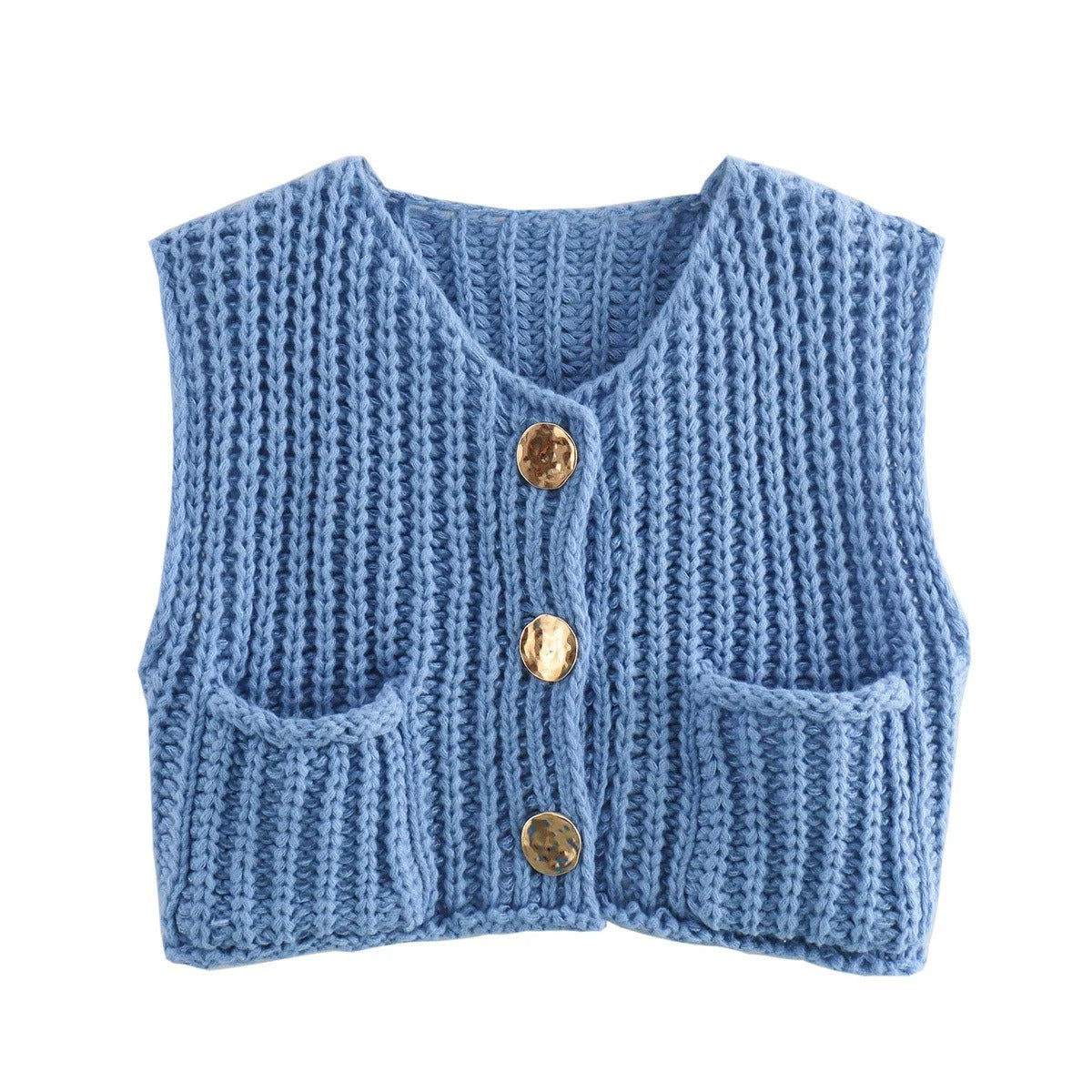 Elegant Knitted Cardigan Vest