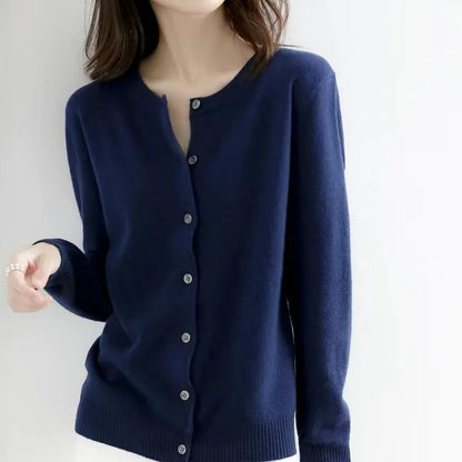 Knitted O-Neck Cardigan for Women