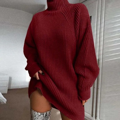 Solid Long Sleeve Jumper Dress for Women