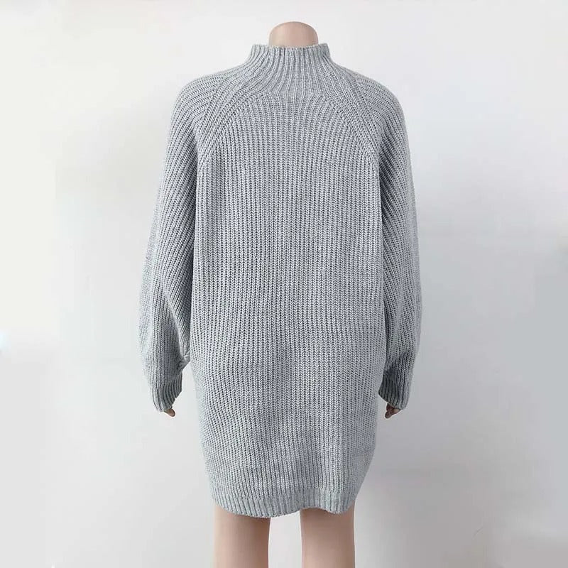 Solid Long Sleeve Jumper Dress for Women