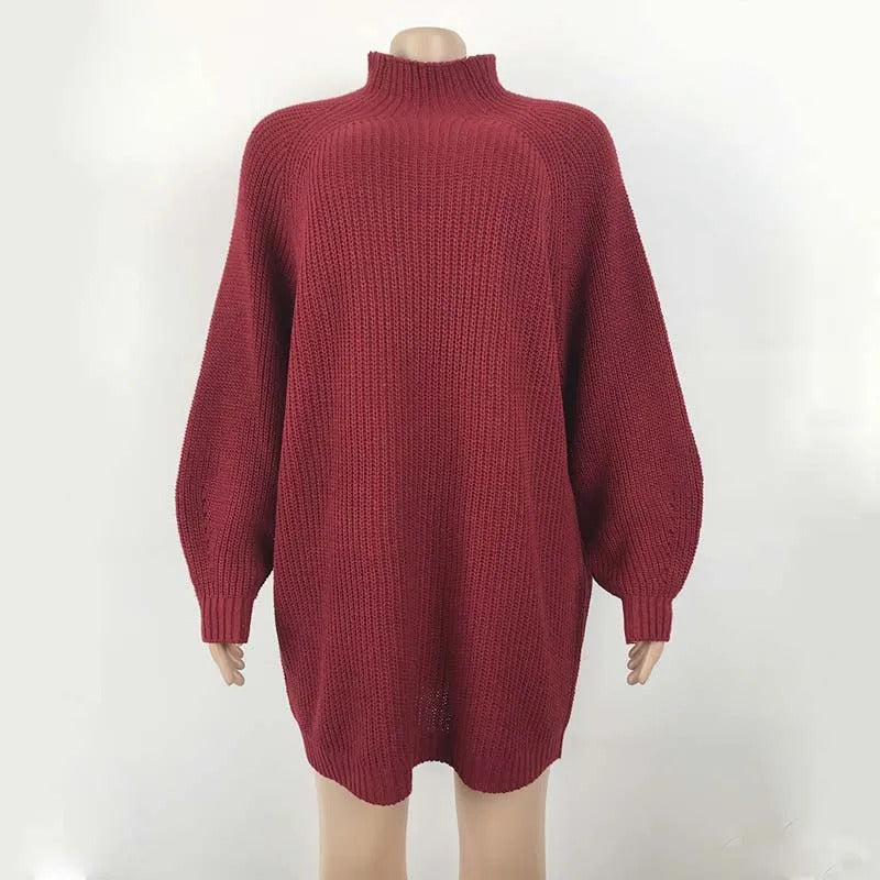 Solid Long Sleeve Jumper Dress for Women