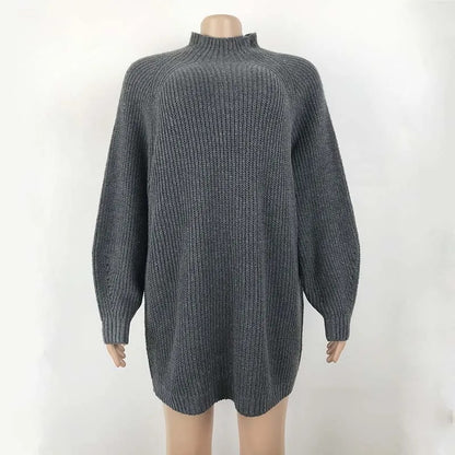 Solid Long Sleeve Jumper Dress for Women