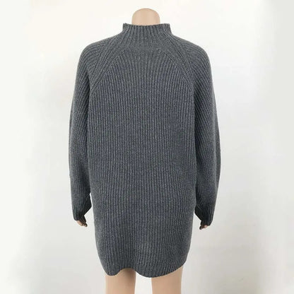 Solid Long Sleeve Jumper Dress for Women