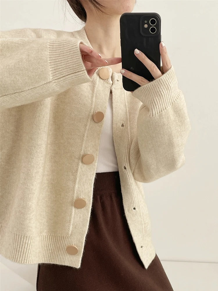 Loose Fit Knitted Cardigan for Ladies