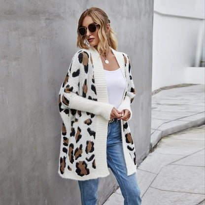 Animal Print Fuzzy Cardigan