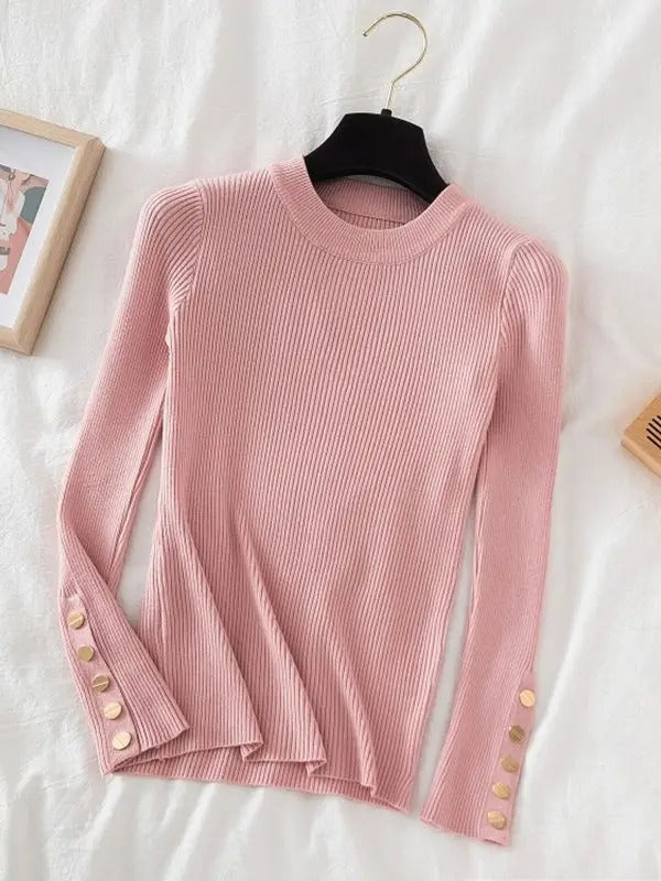 Women's Pullover Jumper | O-Neck Knit Top