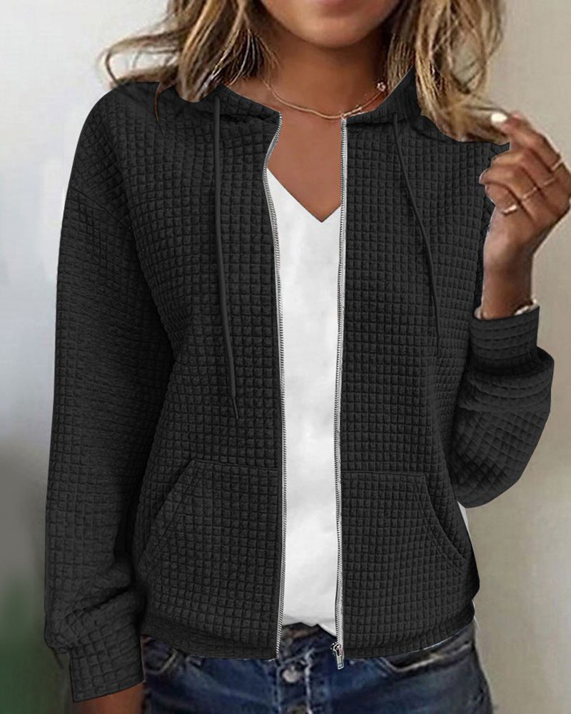 Pauline Laurent | Casual jacket with pocket in solid color